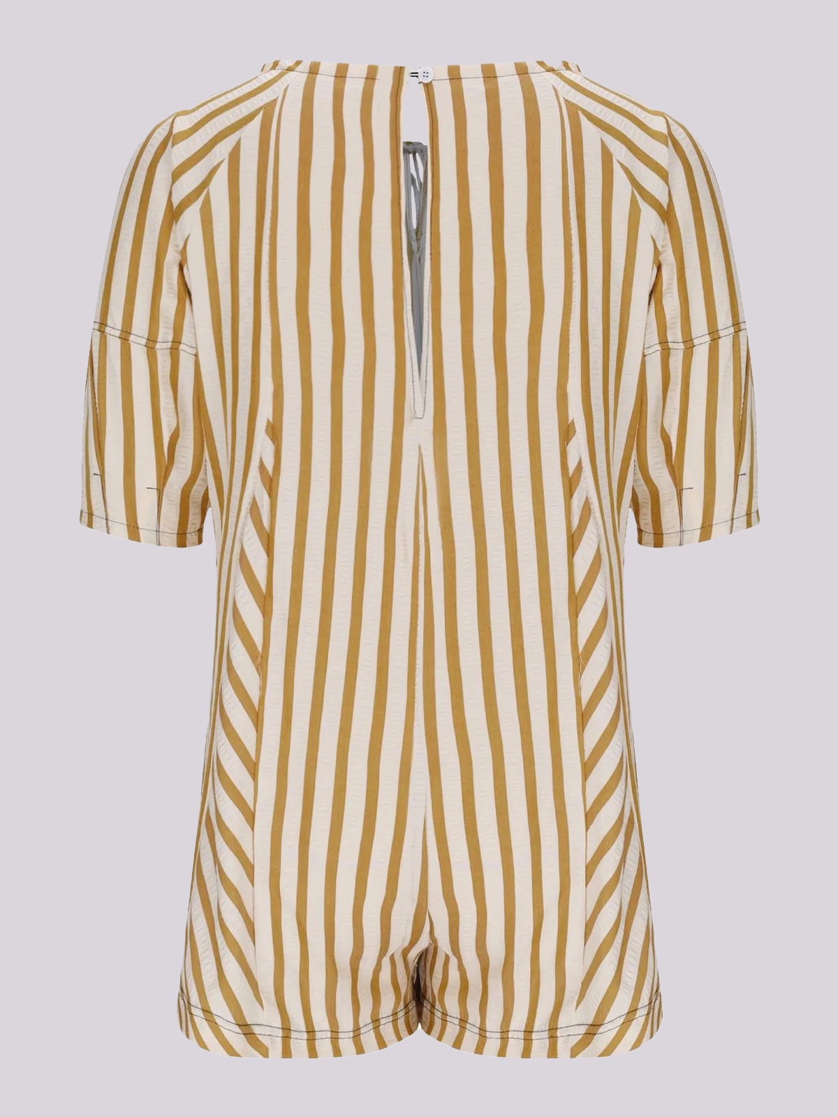 Women's Casual Loose Puff Sleeve Striped Romper