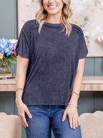 Women's Stretchy Acid Washed Rib Shirt