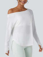 Women's Off Shoulder Tops With Thumbhole