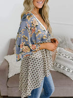 Summer Floral Kimono Ruffle Sleeve Tie Cardigans