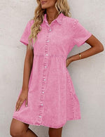 Women's Tencel Denim Washed Shirt Dress