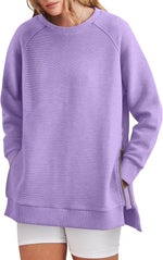Women's Side Zipper Oversized Sweatshirt