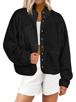 Women'sButton Down Fuzzy Fleece Jacket