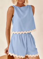 Women's Casual Vest High Waisted Shorts Set