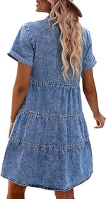 Women's Tencel Denim Washed Shirt Dress
