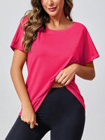 Women's Open Back Workout Casual Athlete T-Shirts