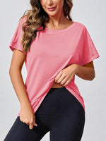 Women's Open Back Workout Casual Athlete T-Shirts