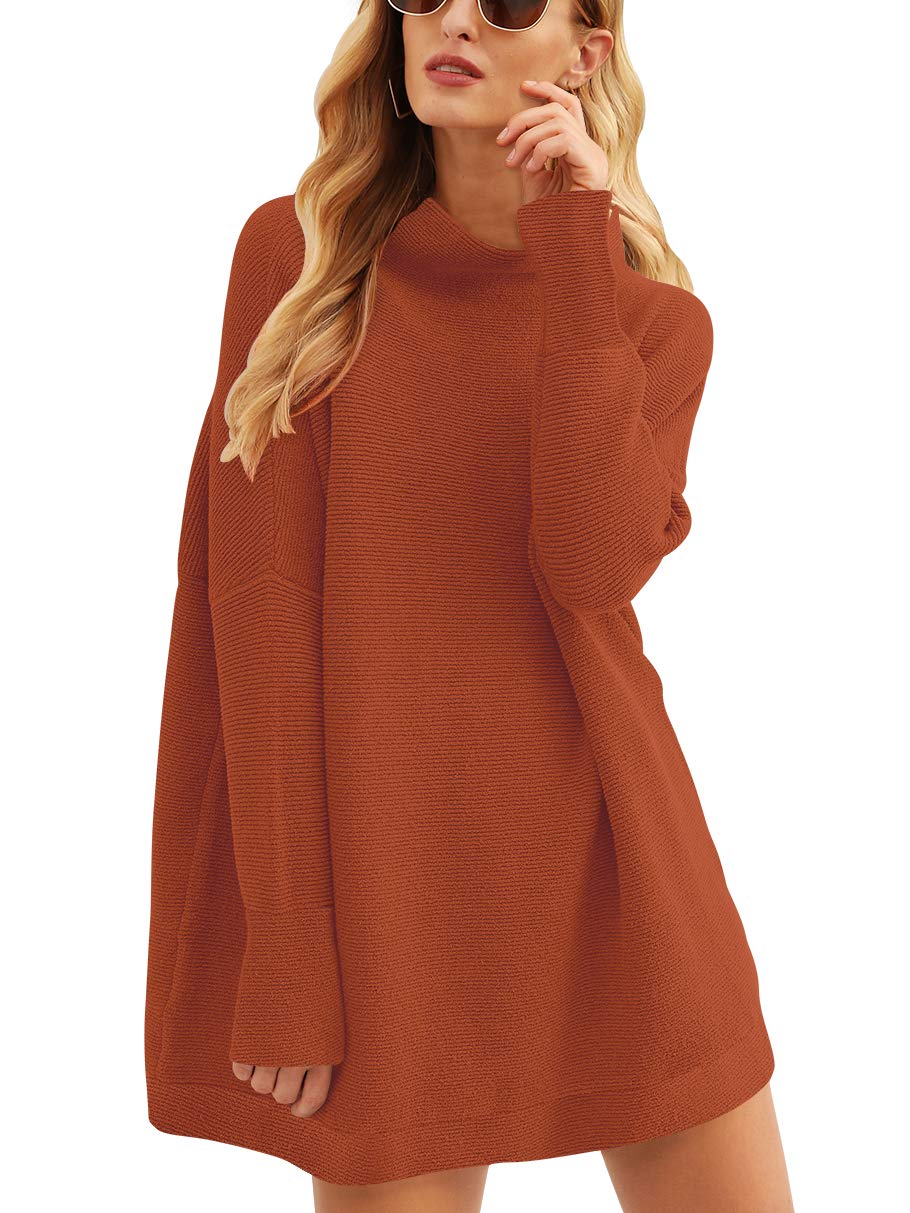 Women's Mock Neck Slouchy Knit Tunic Sweaters