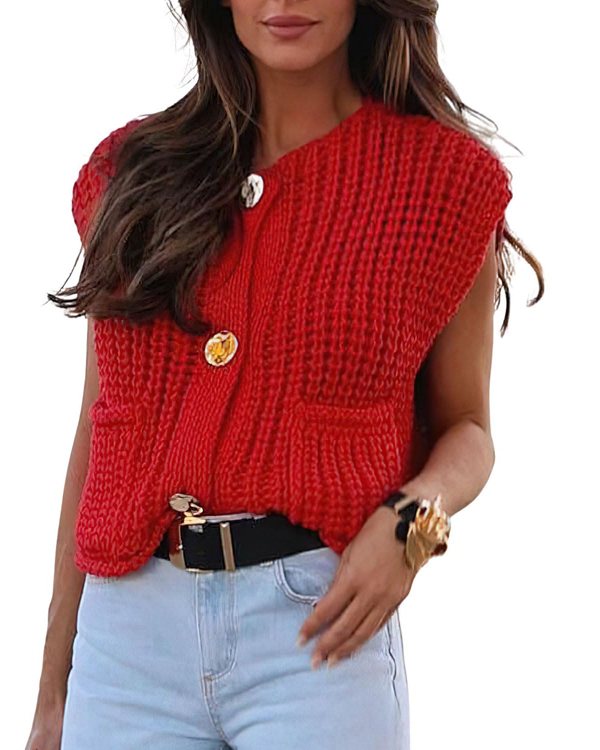 Women's Crochet Knit Sweater Vest