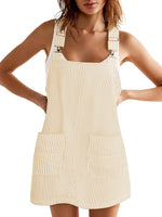 Women's Summer Adjustable Strap Striped Overall Dress