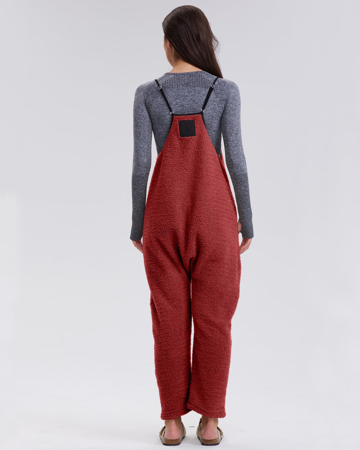 Women's Adjustable Strap Fleece Jumpsuit