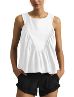 Women's Casual Loose Sleeveless Pleated Tnak Top