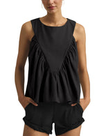 Women's Casual Loose Sleeveless Pleated Tnak Top