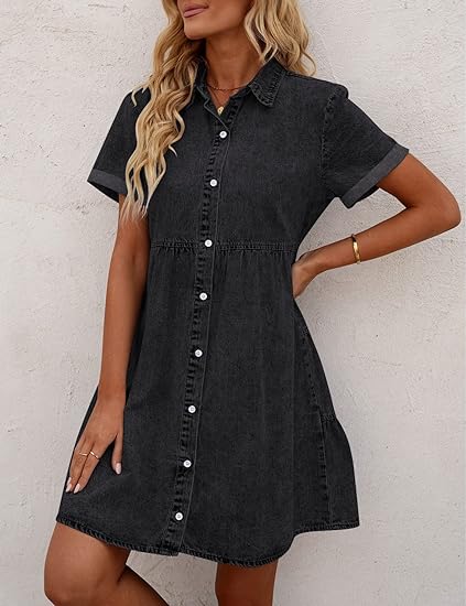 Women's Tencel Denim Washed Shirt Dress