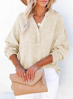 Women's Casual V-Neck Gauze Blouse