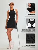 Women's Casual Color Block Racerback Athletic Skirt With Separate Shorts