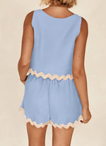 Women's Casual Vest High Waisted Shorts Set