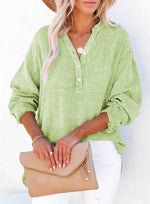 Women's Casual V-Neck Gauze Blouse