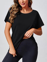 Women's Open Back Workout Casual Athlete T-Shirts