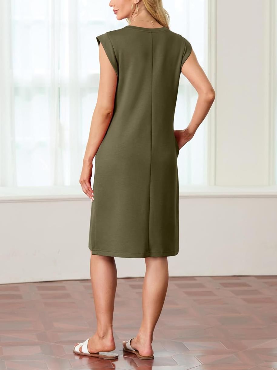 Women's Casual Loose Split Wrinkle-Free T-shirt Dress