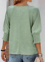 Women's Round Neck 3/4 Sleeve Basic T-Shirts