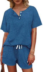 Basic Casual Short Sleeves Outfit 2 Pieces Set