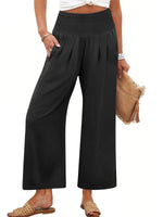 Women's Smocked Waist Wide Leg Palazzo Pants