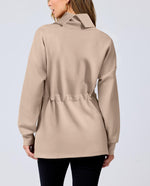 Women's Turtleneck Drawstring Waist Pullover Tops