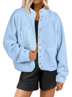 Women'sButton Down Fuzzy Fleece Jacket