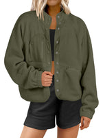 Women'sButton Down Fuzzy Fleece Jacket
