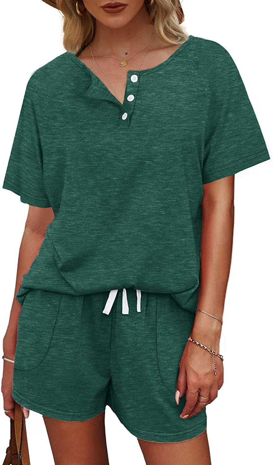 Basic Casual Short Sleeves Outfit 2 Pieces Set