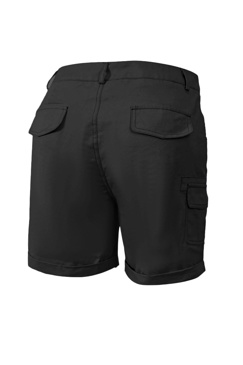 Solid Stitch Trim Roll Hem Shorts