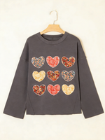 Women's Vintage Patchwork Heart Sweatshirt