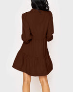 Women's V-Neck Long Sleeve Ruffle Tiered Dress