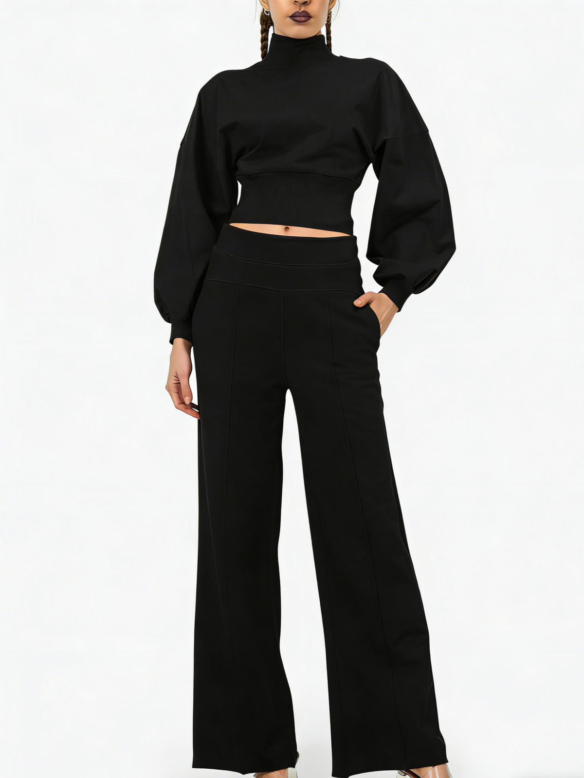Women's Turtleneck Casual Two-Piece Set
