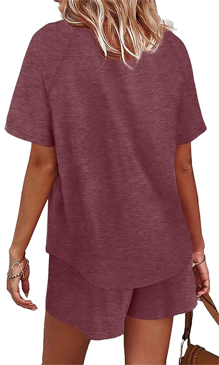 Basic Casual Short Sleeves Outfit 2 Pieces Set