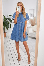 Women's Tencel Denim Washed Shirt Dress