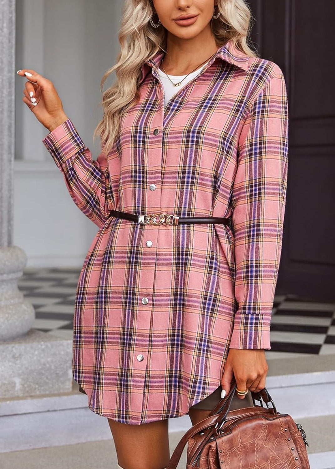 Women's Flannel Plaid Button Down Shirts