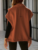 Women's Button Paneled Teddy Fleece Vest Jacket