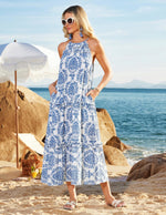 Women's Halter Neck Floral Print Vacation Dress