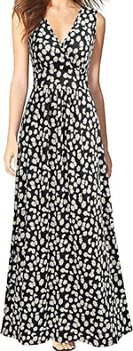 Sleeveless Deep V Neck Loose Casual Dress
