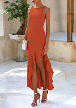 Women's Summer Ruffle Mermaid Cocktail Maxi Dress
