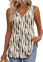 Women's V Neck Printed Tank Top