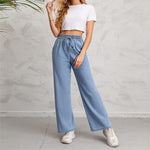 Wide-leg High-rise Drawstring Jeans