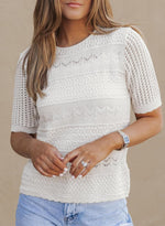 Women's Short Sleeve Lightweight Knit Tops