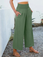 Women's Smocked Waist Wide Leg Palazzo Pants