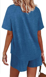Basic Casual Short Sleeves Outfit 2 Pieces Set