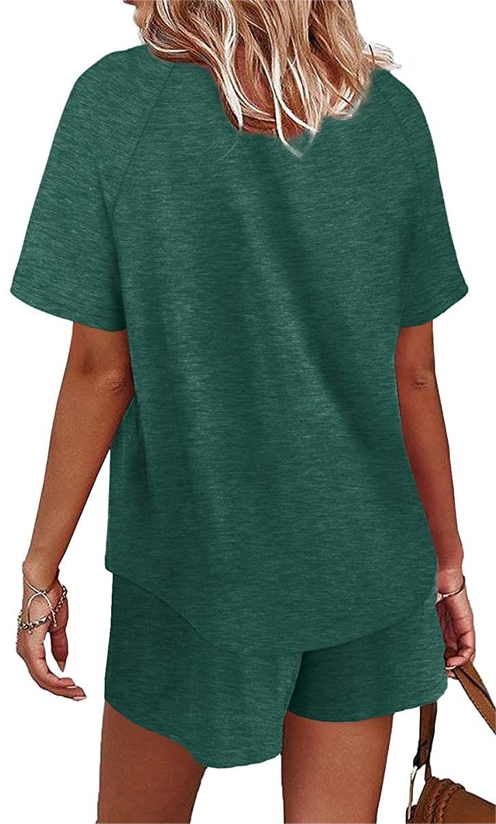Basic Casual Short Sleeves Outfit 2 Pieces Set