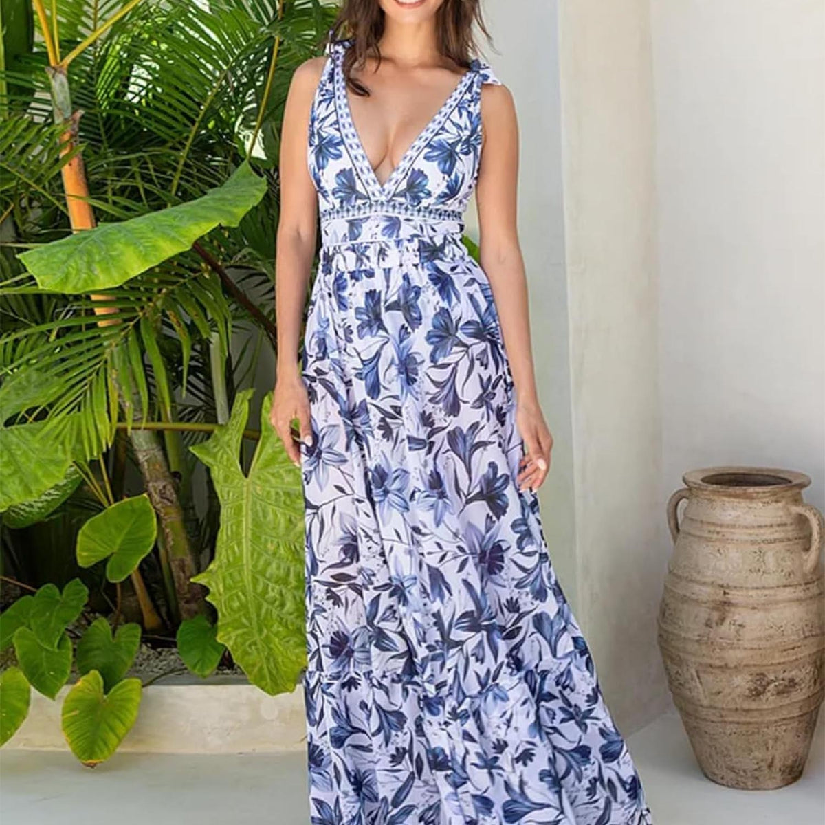 Adjustable Shoulder Floral Print One Piece Swimsuit with Skirt/Sarong