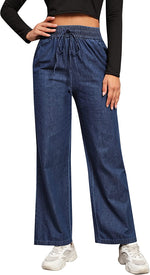 Wide-leg High-rise Drawstring Jeans